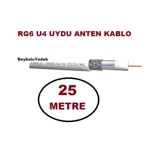 25 Metre Anten Kablosu , Uydu Kablosu RG6 U4 Tv Anten Kablo - 0