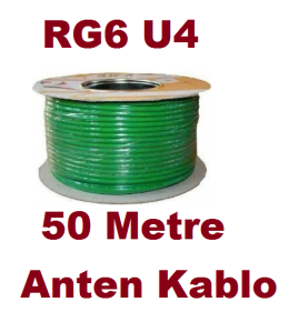 Anten Kablosu , Yeşil Uydu Kablosu RG6 U4 Tv Anten Kablo 50 MT