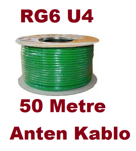 Anten Kablosu , Yeşil Uydu Kablosu RG6 U4 Tv Anten Kablo 50 MT - 0
