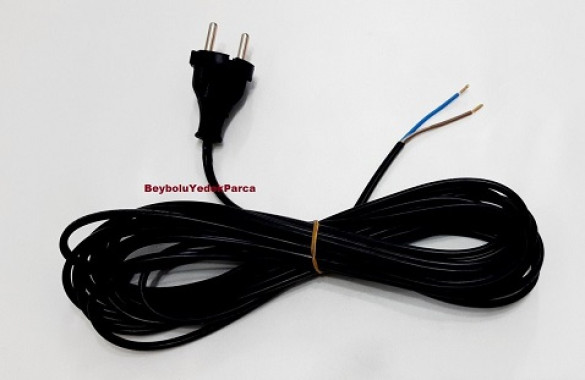 Elektrik Süpürgesi Siyah Yassı Kablo 7 Metre Makara Kablosu - 0