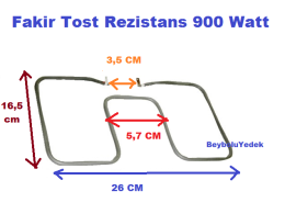 Fakir Tost Makinesi Rezistans - 110 Volt 900 Watt 26 x 16,5 cm 1 ADET