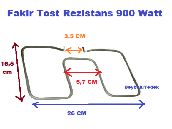 Fakir Tost Makinesi Rezistans - 110 Volt 900 Watt 26 x 16,5 cm 1 ADET - 0