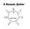 Kumtel Fırın Şalter 6 Konum + off 10 soket Kademe Anahtarı 5+5 - Thumbnail (3)