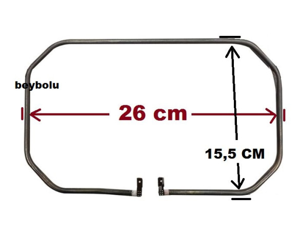 Sinbo rezistans , sinbo tost makinesi rezistansı , 26 cm x 15,5 cm , 115 v - 1000 watt seri bağlantı - 0