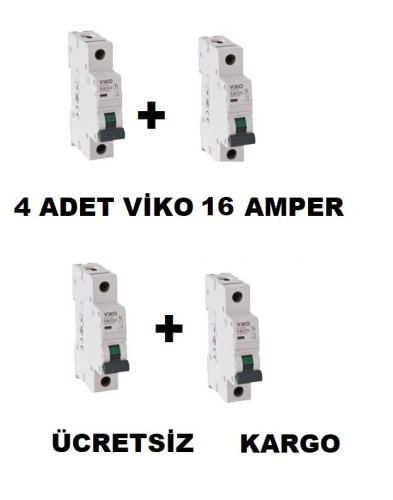 Viko B 16 Amper Sigorta 4 ADET , W Otomat Şartel 16A 16 A B16 A - 0