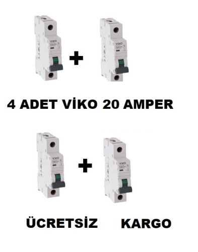 Viko B 20 Amper Sigorta 4 ADET , W Otomat Şartel 20A 20 A B20 A - 0