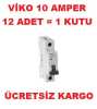 Viko B10 Amper Sigorta 12 ADET = 1 KUTU , W Otomat Şartel 10A , 10 A B 10 A - Thumbnail (1)