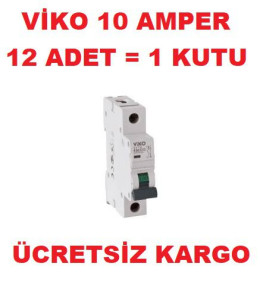 Viko B10 Amper Sigorta 12 ADET = 1 KUTU , W Otomat Şartel 10A , 10 A B 10 A