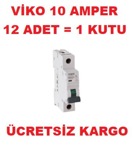 Viko B10 Amper Sigorta 12 ADET = 1 KUTU , W Otomat Şartel 10A , 10 A B 10 A - 0