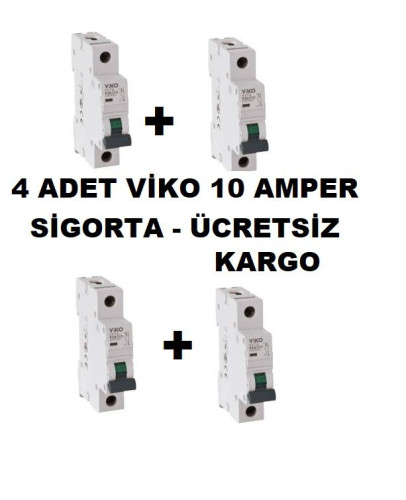 Viko B10 Amper Sigorta 4 ADET , W Otomat Şartel 10A , 10 A B 10 A - 0