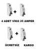 Viko B25 Amper Sigorta 4 ADET , W Otomat Şartel 25A 25 A B 25 A - Thumbnail (1)