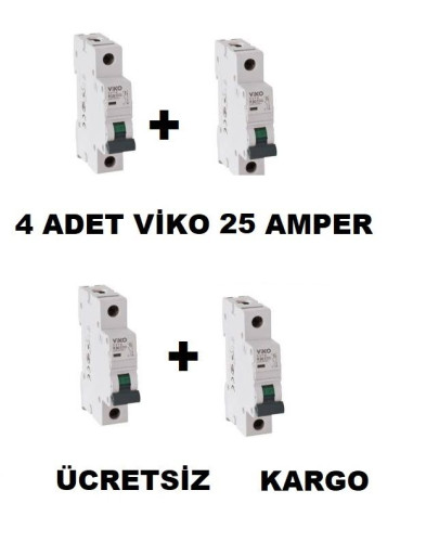 Viko B25 Amper Sigorta 4 ADET , W Otomat Şartel 25A 25 A B 25 A - 0