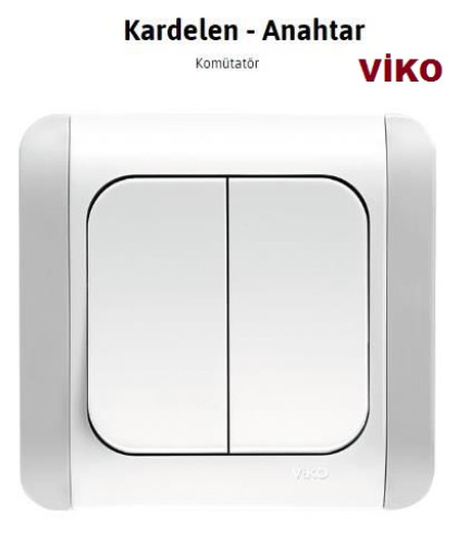 Viko kardelen komutatör anahtar , viko sıva altı ikili anahtar kenar dahil - 0